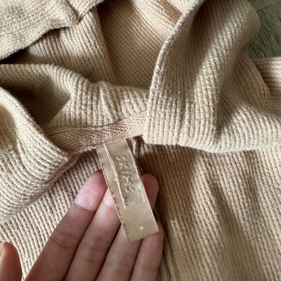 Skims Waffle Crop Hoodie neutral color size medium - Picture 3 of 5